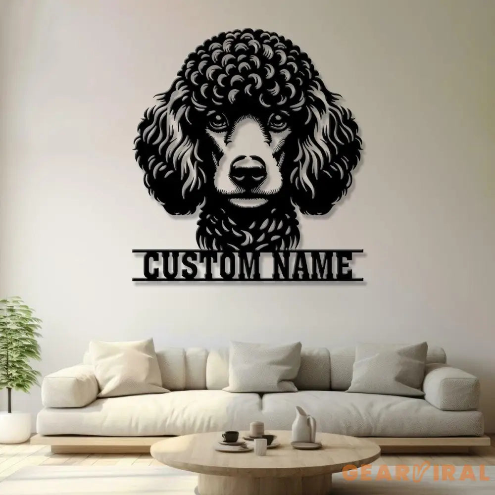 Custom Metal Poodle Sign with Led Light Poodle Family Name Gift Gift For Dog Lover Dog Monogram Metal Sign Dog Mom Gifts