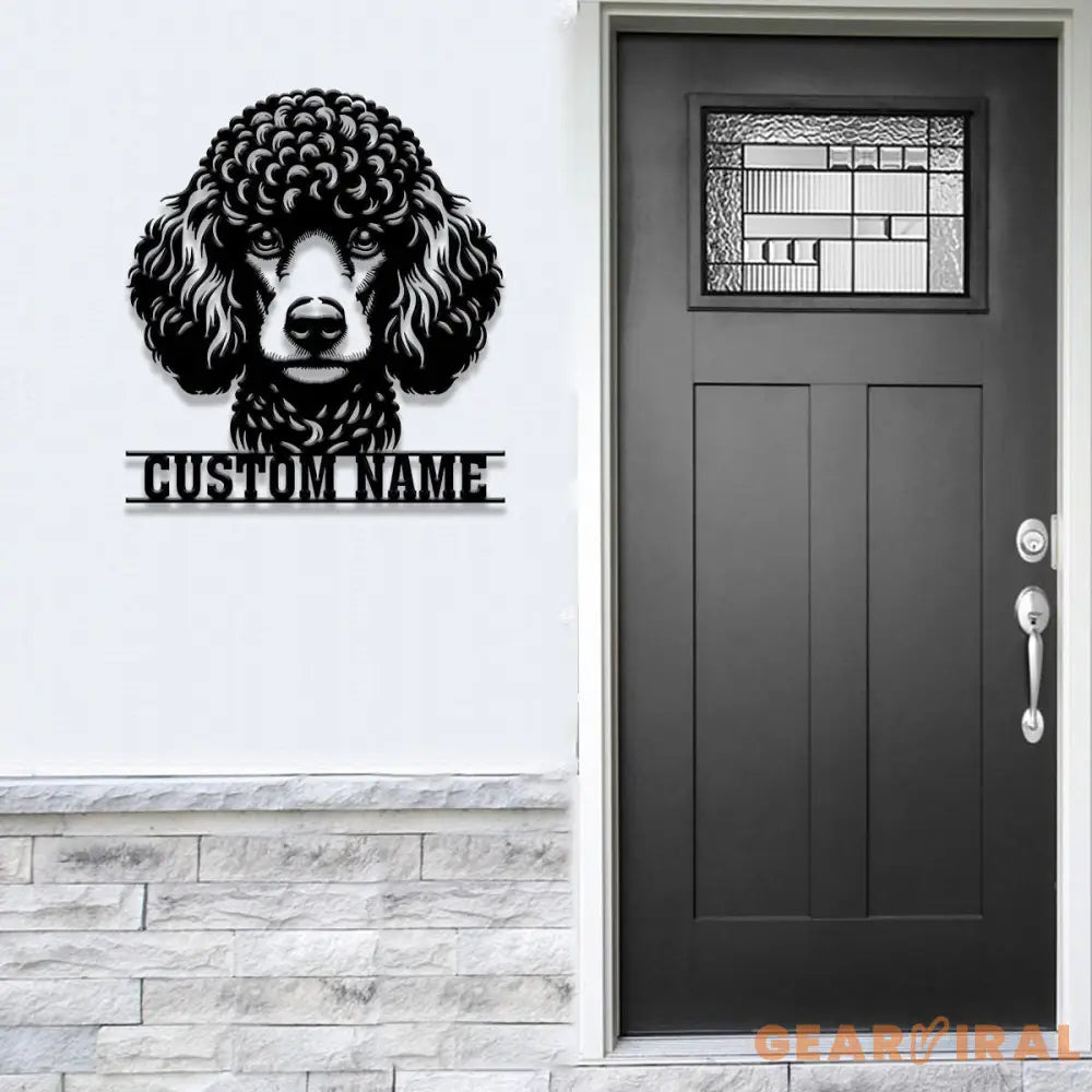 Custom Metal Poodle Sign with Led Light Poodle Family Name Gift Gift For Dog Lover Dog Monogram Metal Sign Dog Mom Gifts