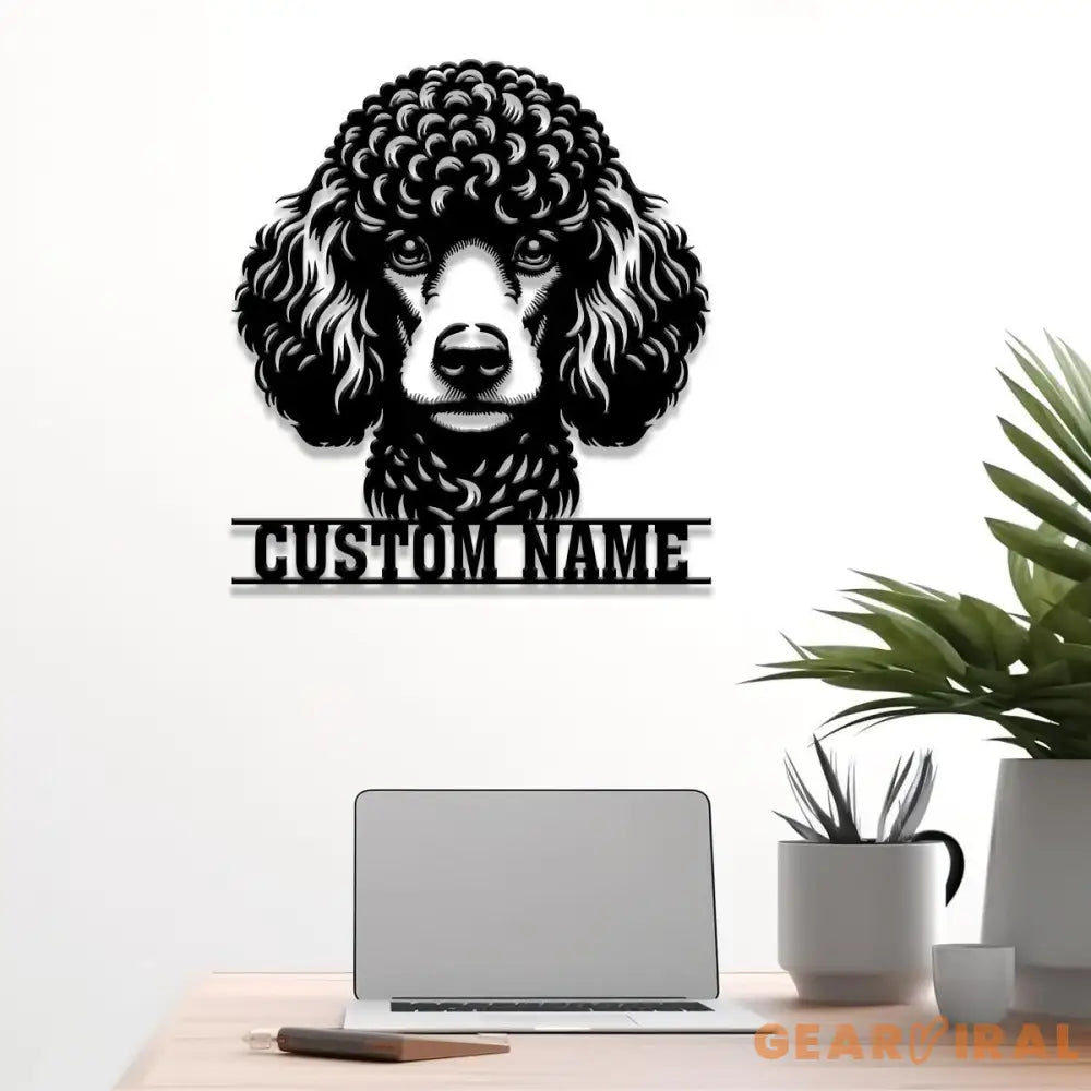 Custom Metal Poodle Sign with Led Light Poodle Family Name Gift Gift For Dog Lover Dog Monogram Metal Sign Dog Mom Gifts