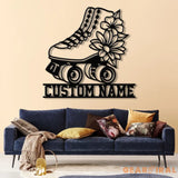 Custom Metal Roller Skate Sign with LED Lights – Personalized Roller Skating Name Sign – Roller Skating Home Decor –
