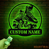 Custom Metal Roller Skate Sign with LED Lights – Personalized Roller Skating Name Sign – Roller Skating Home Decor –