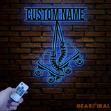 Custom Metal Roller Skate Sign with LED Lights – Personalized Roller Skating Name Sign – Unique Roller Skating Home