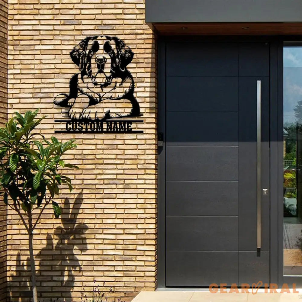 Custom Metal Saint Bernard Sign with Led Light Saint Bernard Name Gift Gift For Dog Lover Dog Monogram Metal Sign Dog