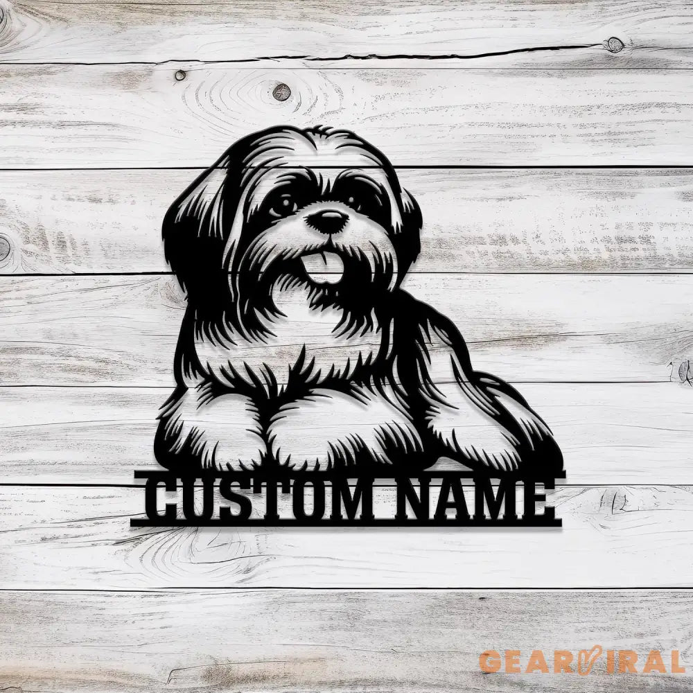Custom Metal Shih Tzu Sign with Led Light Shih Tzu Family Name Gift Gift For Dog Lover Dog Monogram Metal Sign Dog Mom