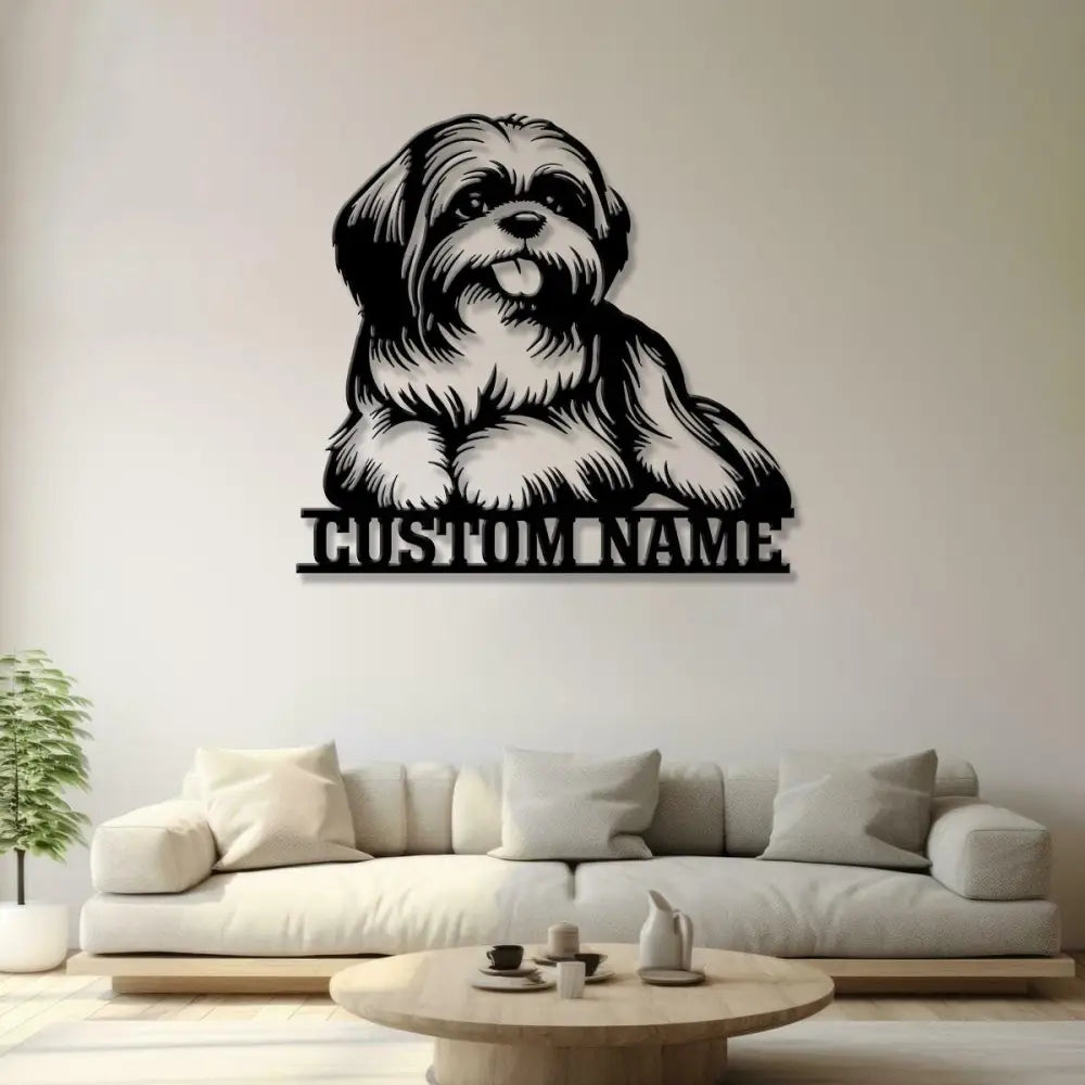 Custom Metal Shih Tzu Sign with Led Light Shih Tzu Family Name Gift Gift For Dog Lover Dog Monogram Metal Sign Dog Mom