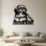 Custom Metal Shih Tzu Sign with Led Light Shih Tzu Family Name Gift Gift For Dog Lover Dog Monogram Metal Sign Dog Mom