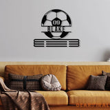 Custom Metal Soccer Medal Hanger Wall Art Led Light Soccer Player Medal Holder 12 Rungs for Medals & Ribbons Medal