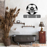 Custom Metal Soccer Medal Hanger Wall Art Led Light Soccer Player Medal Holder 12 Rungs for Medals & Ribbons Medal