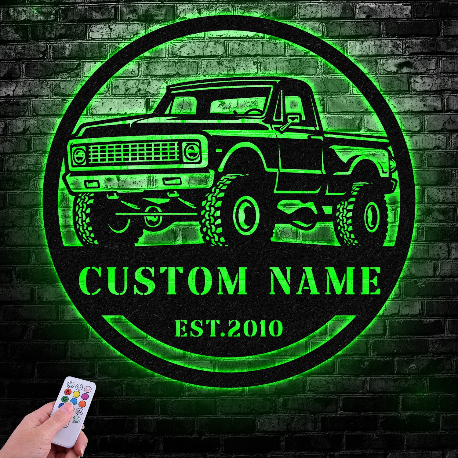 Custom Metal Truck Driver Metal Wall Art LED Light, Personalized Trucker Name, Personalized Man Cave Named Wall Art Decor