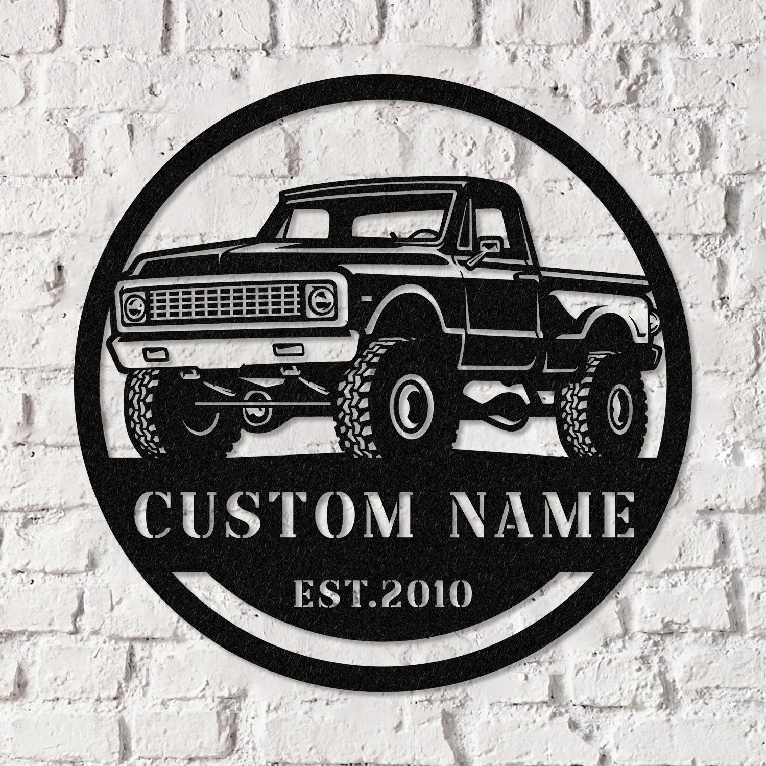 Custom Metal Truck Driver Metal Wall Art LED Light, Personalized Trucker Name, Personalized Man Cave Named Wall Art Decor