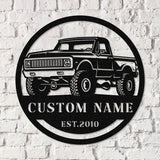 Custom Metal Truck Driver Metal Wall Art LED Light, Personalized Trucker Name, Personalized Man Cave Named Wall Art Decor