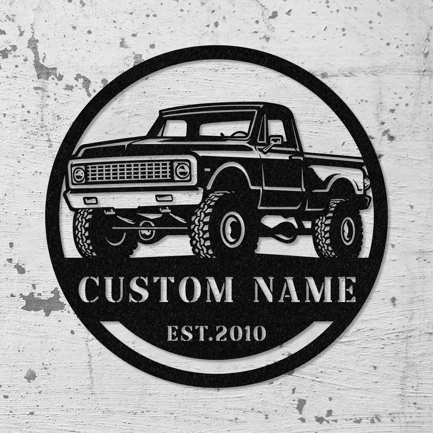 Custom Metal Truck Driver Metal Wall Art LED Light, Personalized Trucker Name, Personalized Man Cave Named Wall Art Decor