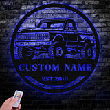 Custom Metal Truck Driver Metal Wall Art LED Light, Personalized Trucker Name, Personalized Man Cave Named Wall Art Decor