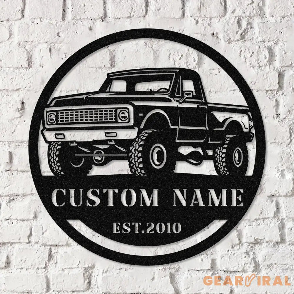 Custom Metal Truck Driver Metal Wall Art LED Light Personalized Trucker Name Personalized Man Cave Named Wall Art Decor