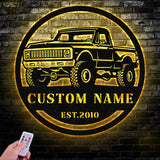 Custom Metal Truck Driver Metal Wall Art LED Light Personalized Trucker Name Personalized Man Cave Named Wall Art Decor