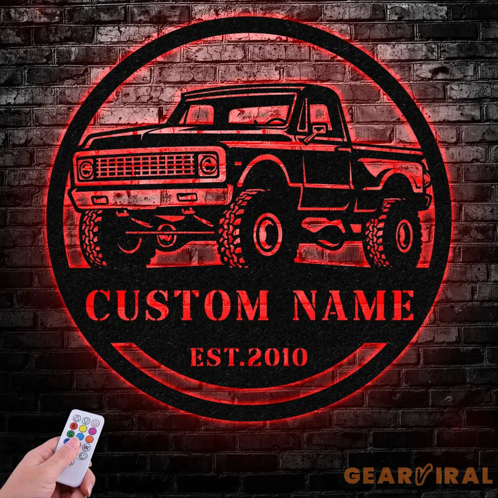 Custom Metal Truck Driver Metal Wall Art LED Light Personalized Trucker Name Personalized Man Cave Named Wall Art Decor