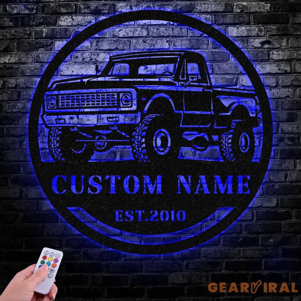 Custom Metal Truck Driver Metal Wall Art LED Light Personalized Trucker Name Personalized Man Cave Named Wall Art Decor
