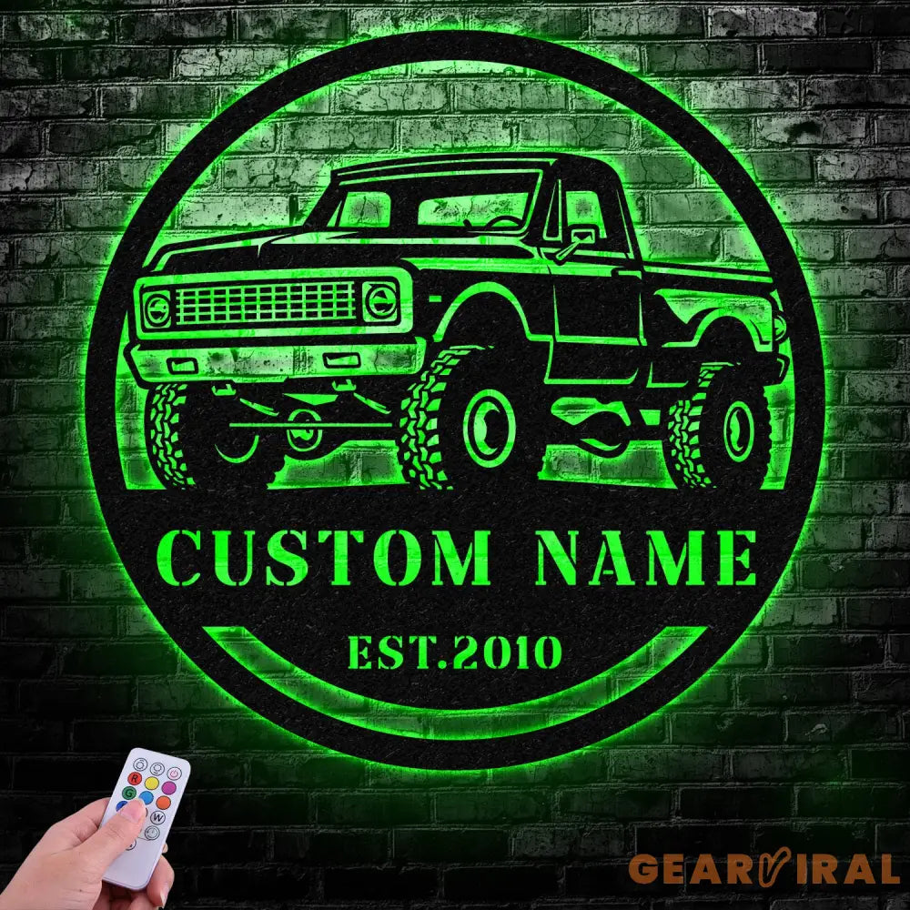 Custom Metal Truck Driver Metal Wall Art LED Light Personalized Trucker Name Personalized Man Cave Named Wall Art Decor