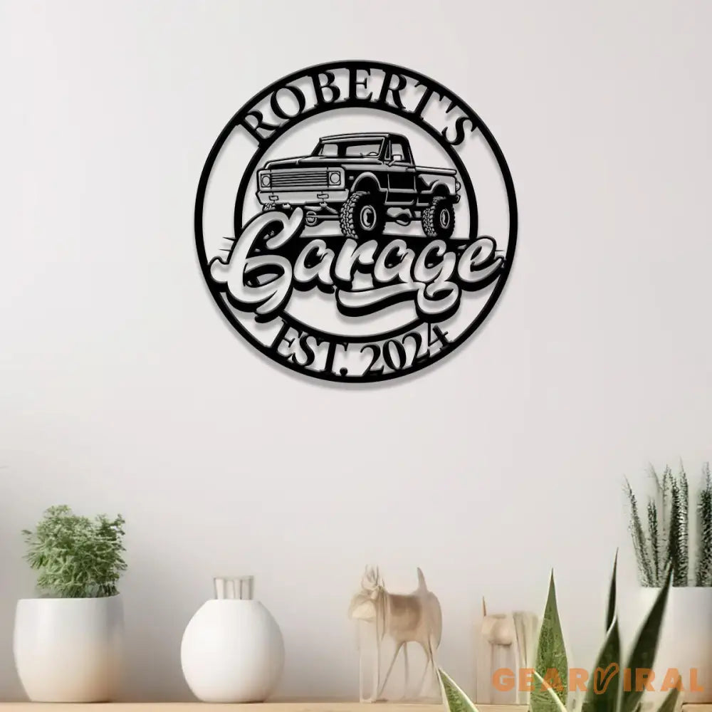 Custom Metal Truck Garage Signs with Led Light Man Cave Named Wall Art Deco Metal Garage Wall Art Dad’s Gift for