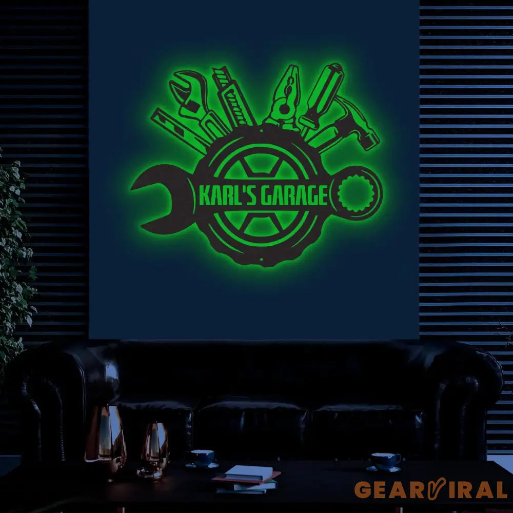 Custom Metal Truck Garage Signs with Led Light Man Cave Named Wall Art Deco Metal Garage Wall Art Dad’s Gift for
