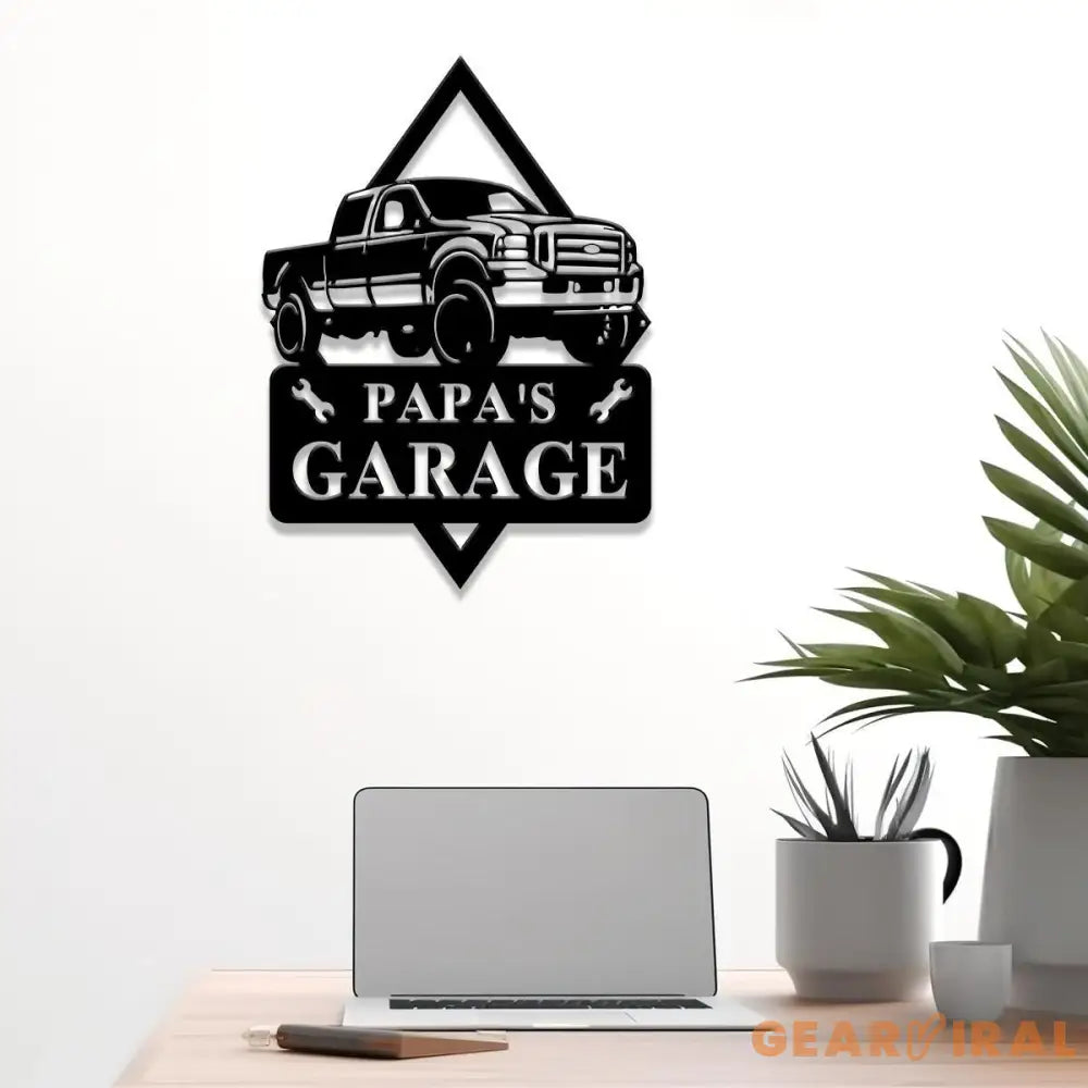 Custom Metal Truck Garage Signs with Led Light Man Cave Named Wall Art Deco Metal Garage Wall Art Dad’s Gift for