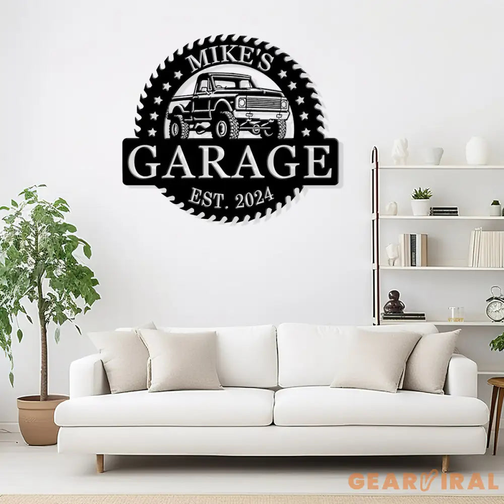 Custom Metal Truck Garage Signs with Led Light Man Cave Named Wall Art Deco Metal Garage Wall Art Dad’s Gift for