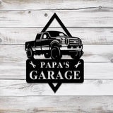 Custom Metal Truck Garage Signs with Led Light Man Cave Named Wall Art Deco Metal Garage Wall Art Dad’s Gift for