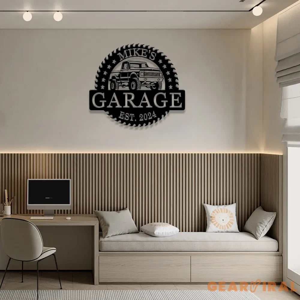 Custom Metal Truck Garage Signs with Led Light Man Cave Named Wall Art Deco Metal Garage Wall Art Dad’s Gift for