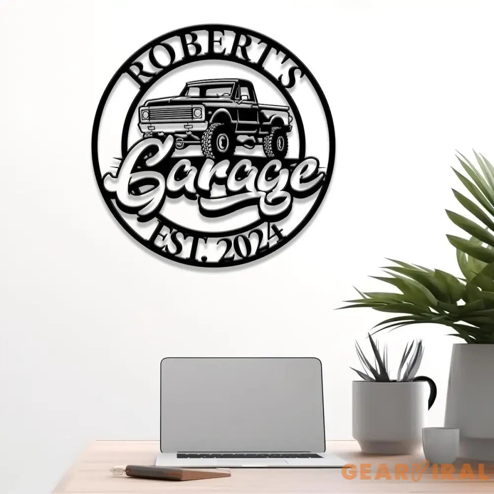 Custom Metal Truck Garage Signs with Led Light Man Cave Named Wall Art Deco Metal Garage Wall Art Dad’s Gift for