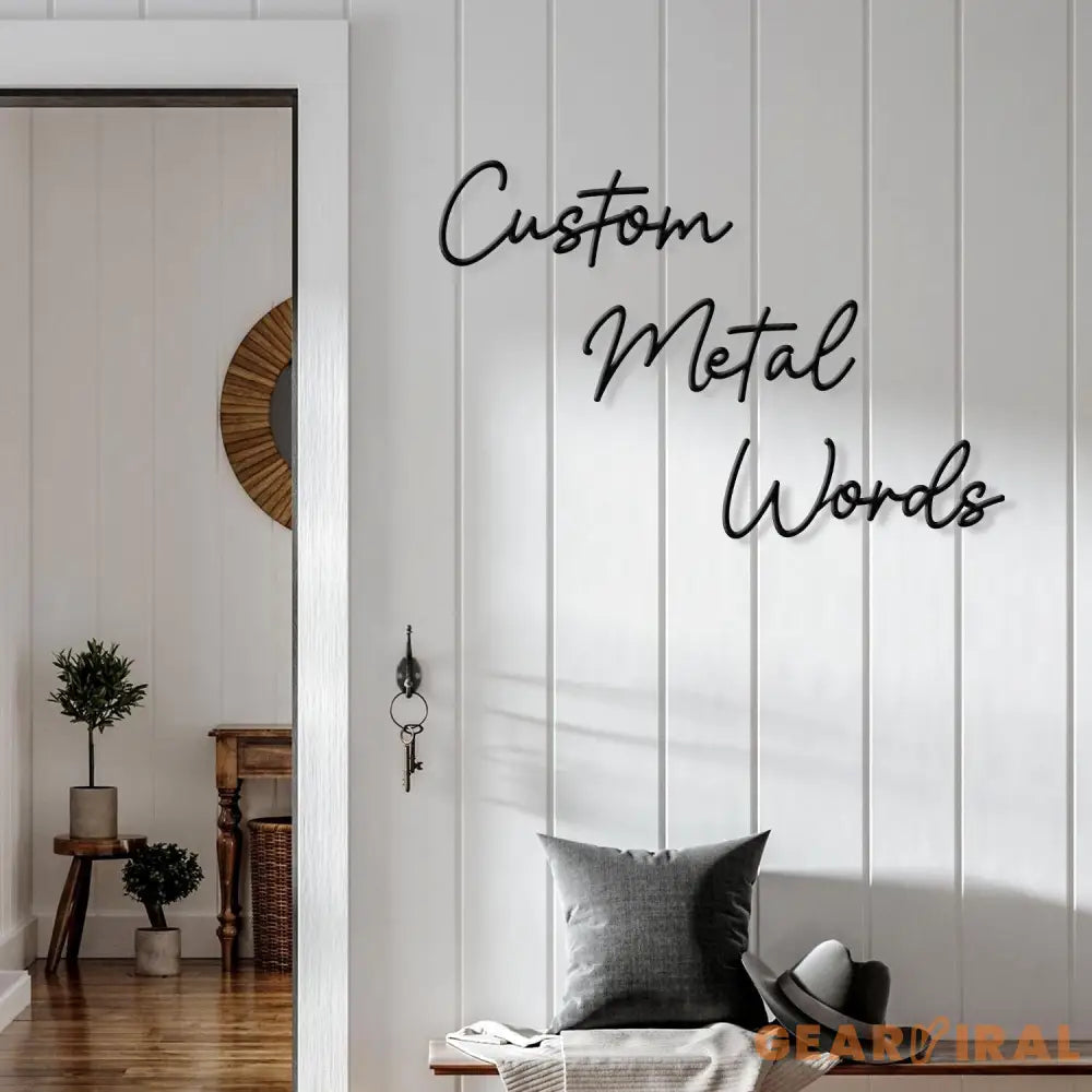 Custom Metal Words Script 3 | Your Custom Text | Custom Name Script Metal Sign | Personalized Wall Decor | Housewarming