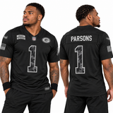 Custom Micah Parsons Green Bay Packers Fan Inspired 2026 Salute to Service Stitched Premium Limited Jersey - Black