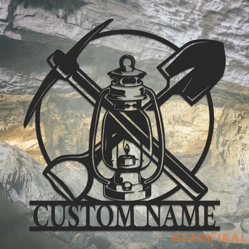 Custom Miner Name Sign Home Decor LED Light Personalized Coal Mining Metal Wall Art Mine Man Cave Decoration Birthday