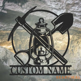 Custom Miner Name Sign Home Decor LED Light Personalized Coal Mining Metal Wall Art Mine Man Cave Decoration Birthday