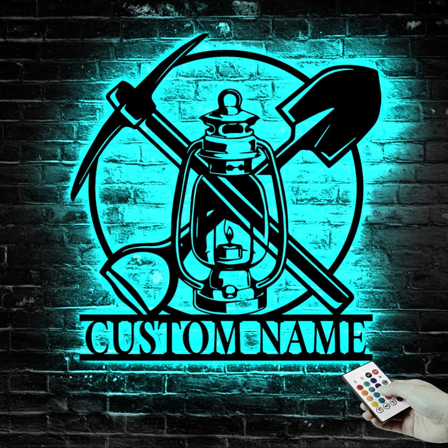 Custom Miner Name Sign Home Decor LED Light Personalized Coal Mining Metal Wall Art Mine Man Cave Decoration Birthday Xmas Housewarming Gift | GearViral