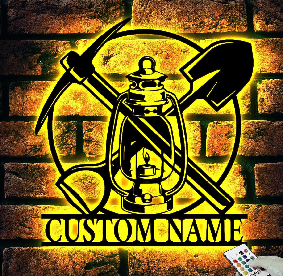 Custom Miner Name Sign Home Decor LED Light Personalized Coal Mining Metal Wall Art Mine Man Cave Decoration Birthday Xmas Housewarming Gift | GearViral
