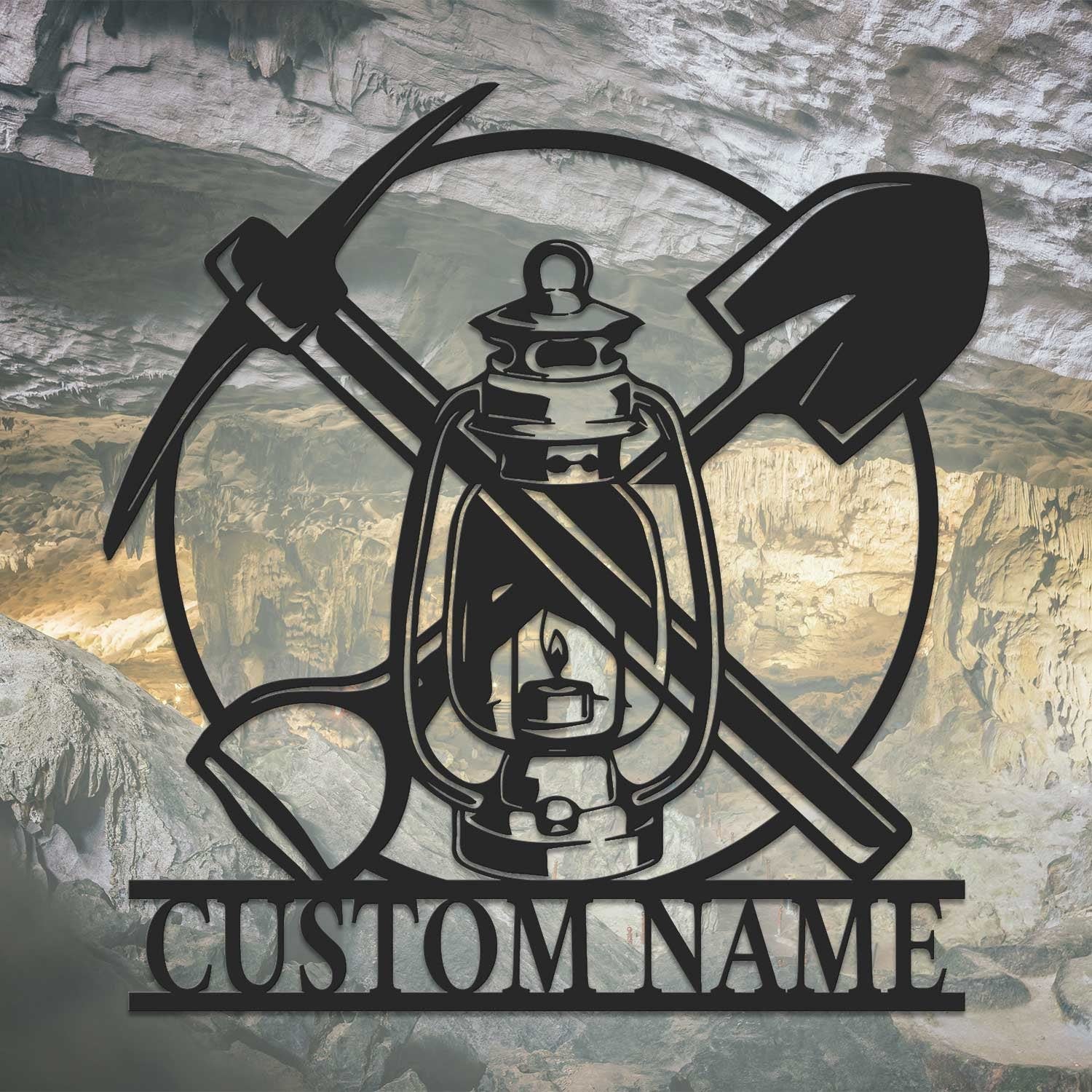 Custom Miner Name Sign Home Decor LED Light Personalized Coal Mining Metal Wall Art Mine Man Cave Decoration Birthday Xmas Housewarming Gift | GearViral