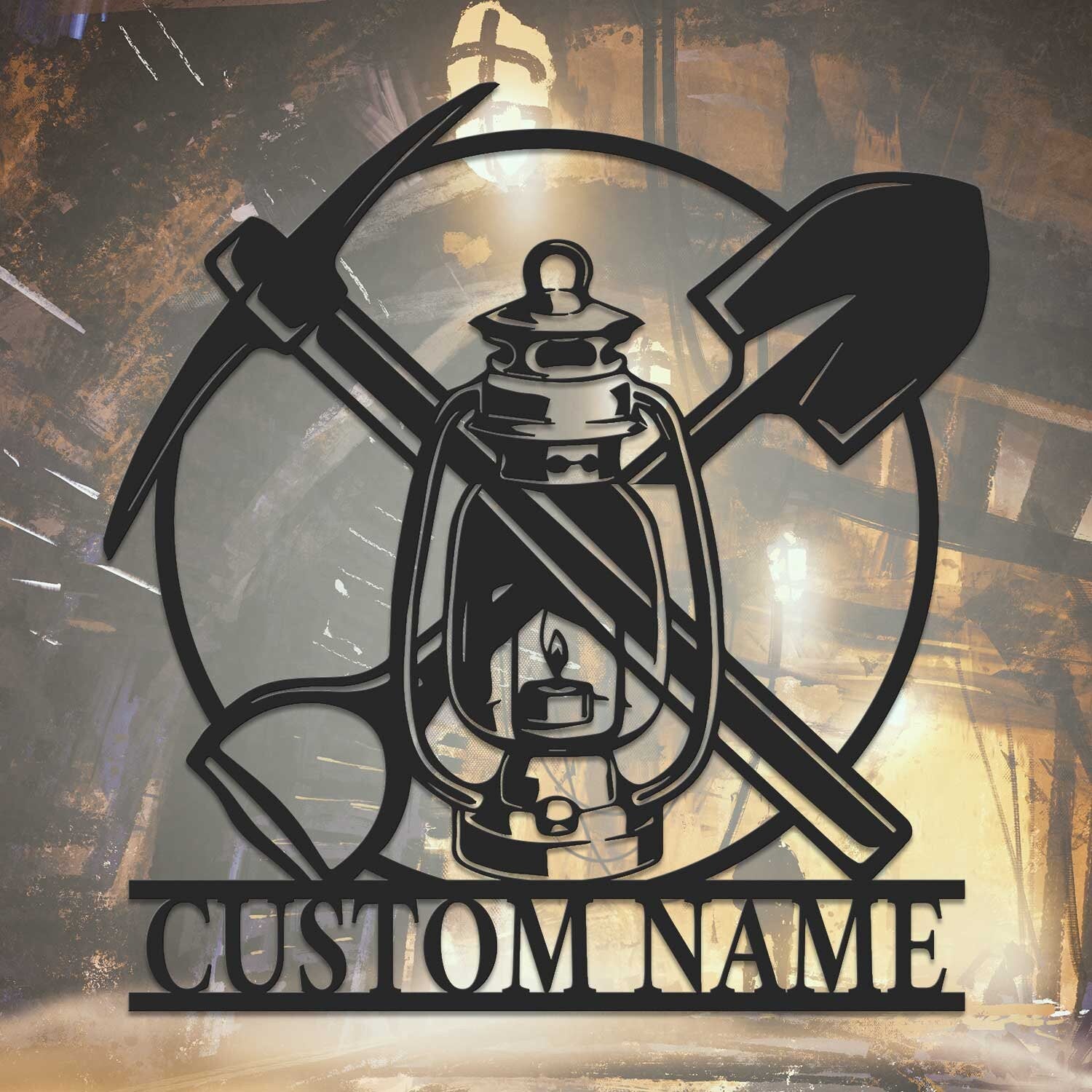 Custom Miner Name Sign Home Decor LED Light Personalized Coal Mining Metal Wall Art Mine Man Cave Decoration Birthday Xmas Housewarming Gift | GearViral