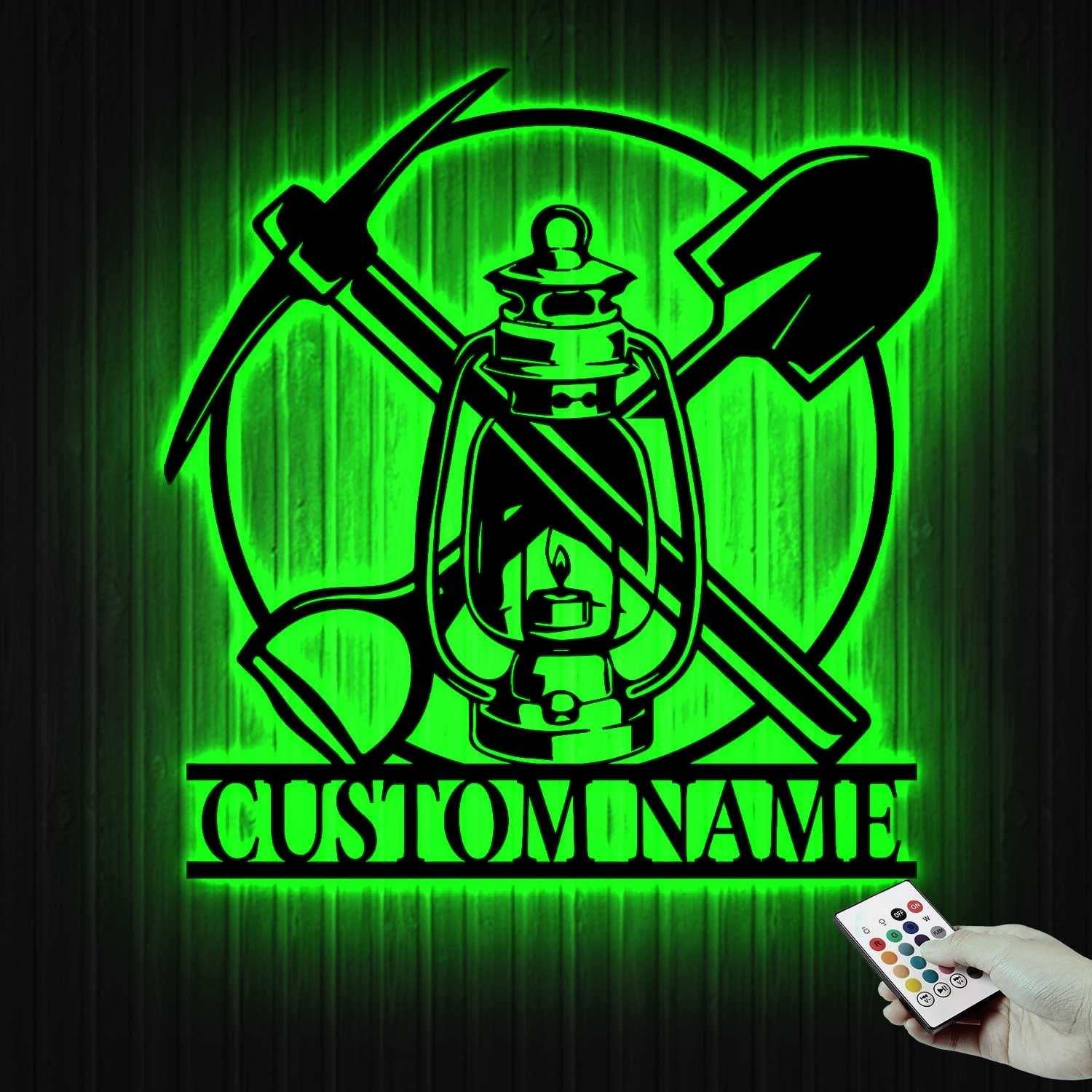 Custom Miner Name Sign Home Decor LED Light Personalized Coal Mining Metal Wall Art Mine Man Cave Decoration Birthday Xmas Housewarming Gift | GearViral