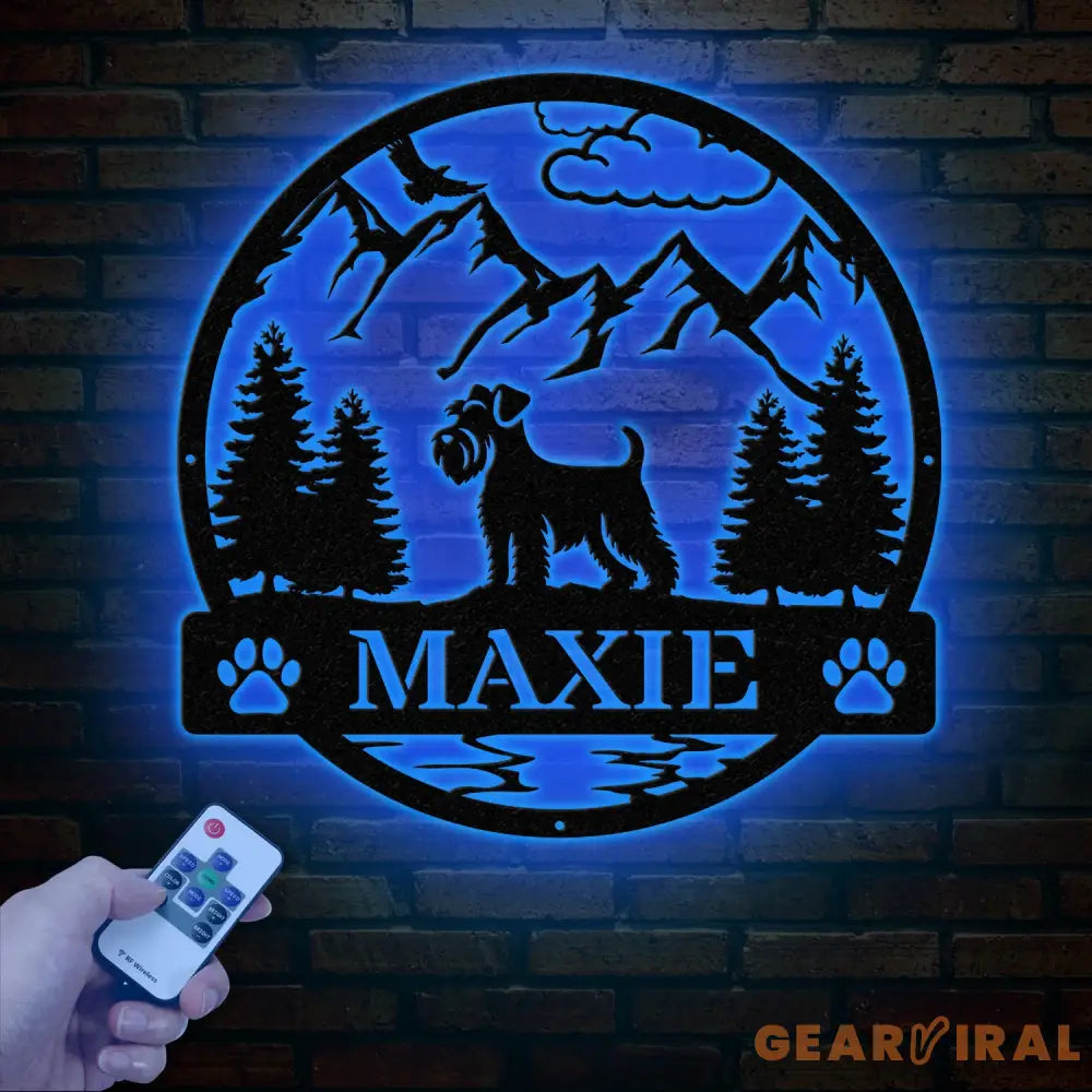 Custom Miniature Schnauzer Metal Sign Dog Name Sign Schnauzer Wall Decor Dog Lovers Wall Art Pet Lover Gift Dog Mom