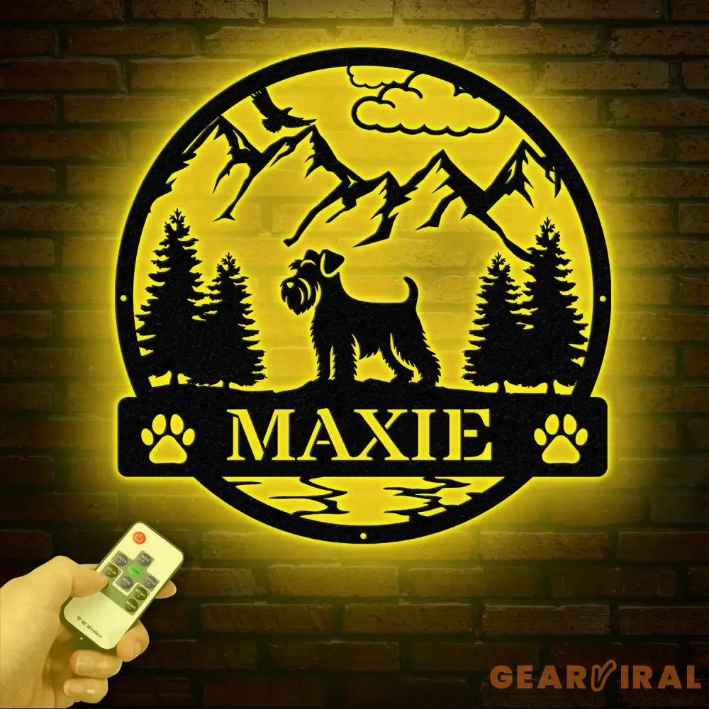 Custom Miniature Schnauzer Metal Sign Dog Name Sign Schnauzer Wall Decor Dog Lovers Wall Art Pet Lover Gift Dog Mom