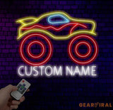 Custom Monster Truck Neon Sign Trucker Name Neon Sign Personalized Truck Neon Sign Handmade LED Light Kids Room Decor