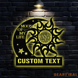 Custom Moon Sun Metal LED Sign Personalized Family Name Led Metal Sign Outdoor Door Decor Address Wall Art Perfect Gift