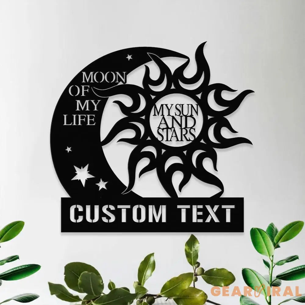 Custom Moon Sun Metal LED Sign Personalized Family Name Led Metal Sign Outdoor Door Decor Address Wall Art Perfect Gift