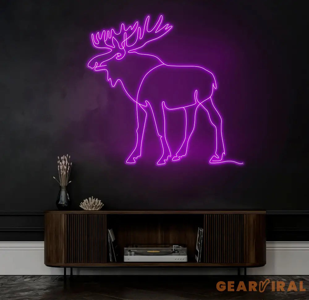 Custom Moose Neon Sign Personalized Animal LED Wall Art Rustic Cabin Neon Light Unique Home Decor Hunting Lodge Gift