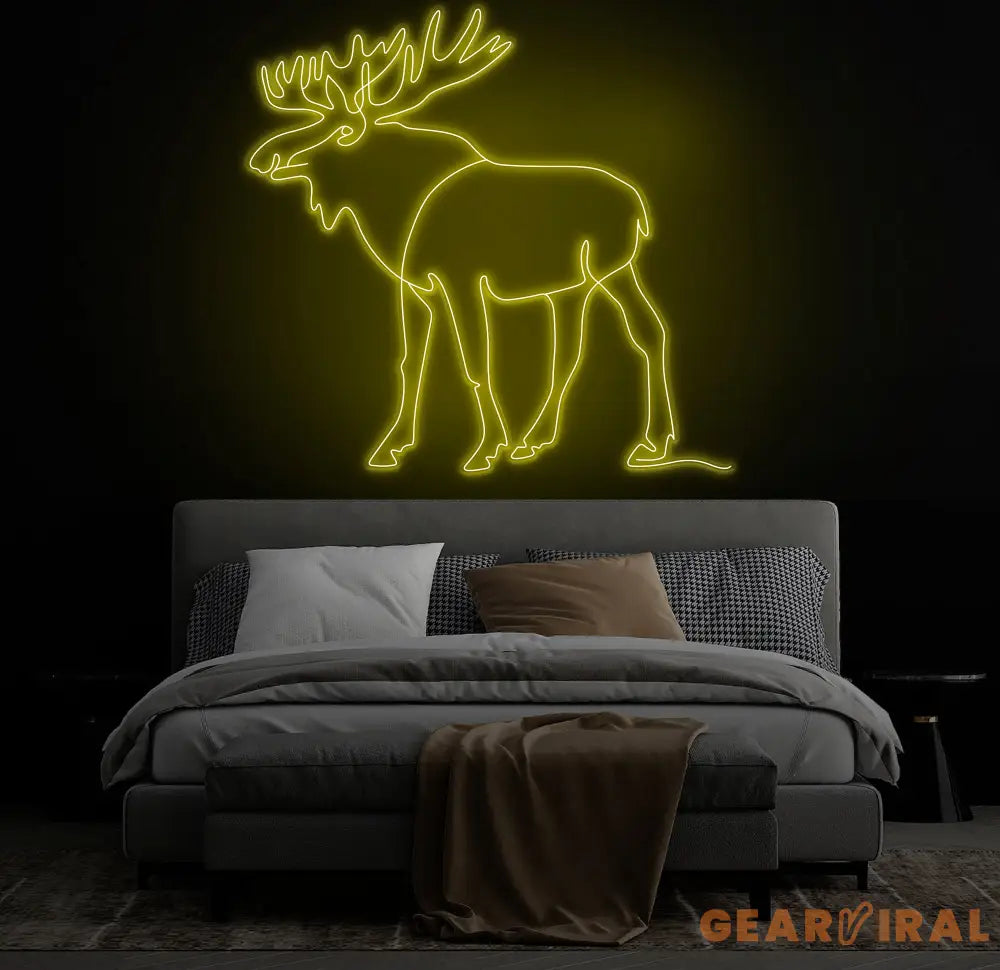 Custom Moose Neon Sign Personalized Animal LED Wall Art Rustic Cabin Neon Light Unique Home Decor Hunting Lodge Gift