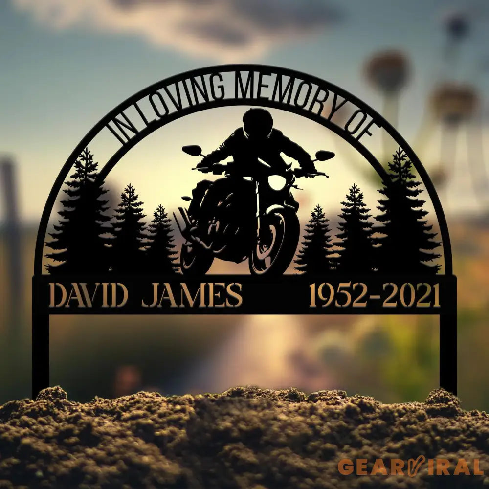 Custom Moto Rider Memorial Plaque Stake Memorial Gifts for Loss of Brother Memorial Sign In Loving Memory Loss Of