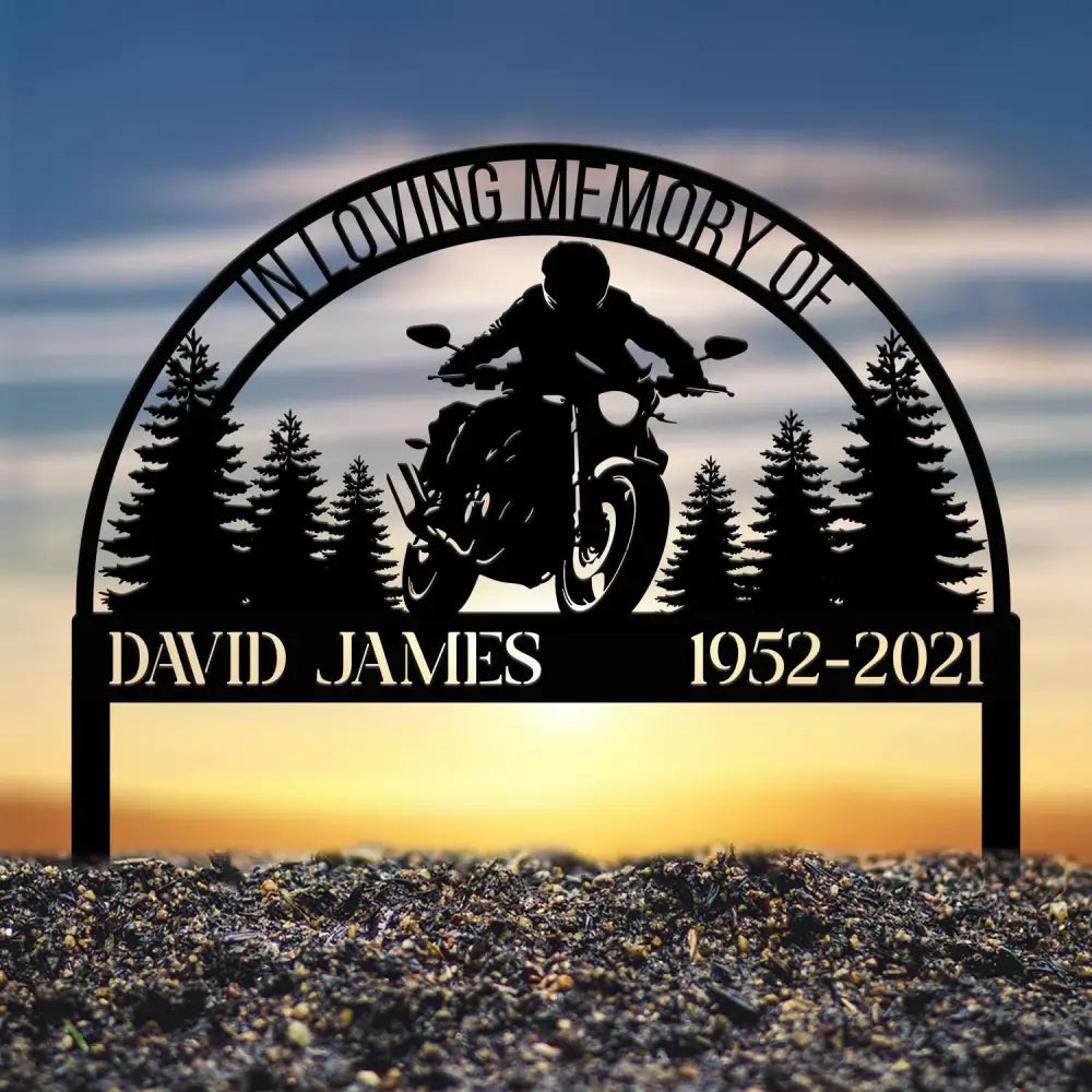 Custom Moto Rider Memorial Plaque Stake Memorial Gifts for Loss of Brother Memorial Sign In Loving Memory Loss Of