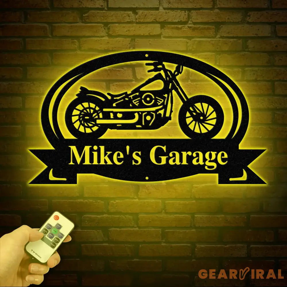 Custom Motorcycle Garage Metal Sign Personalized Biker Name Wall Art Rustic Garage Decor Motorcycle Shop Sign Custom