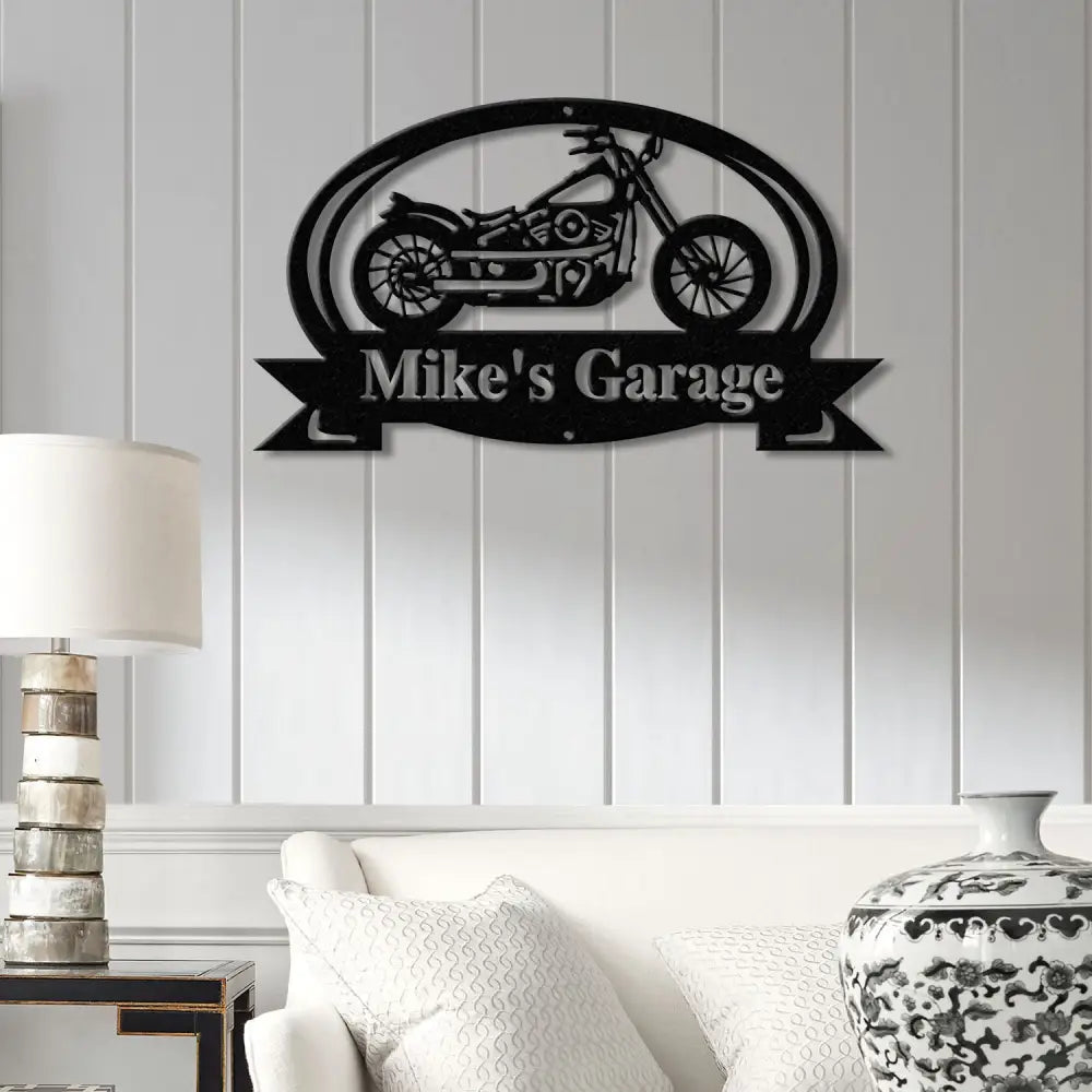 Custom Motorcycle Garage Metal Sign Personalized Biker Name Wall Art Rustic Garage Decor Motorcycle Shop Sign Custom