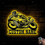 Custom Motorcycle Racing Led - Custom Name Metal Sign - Gift for Biker - Motorcycle Gift Sign | GearViral